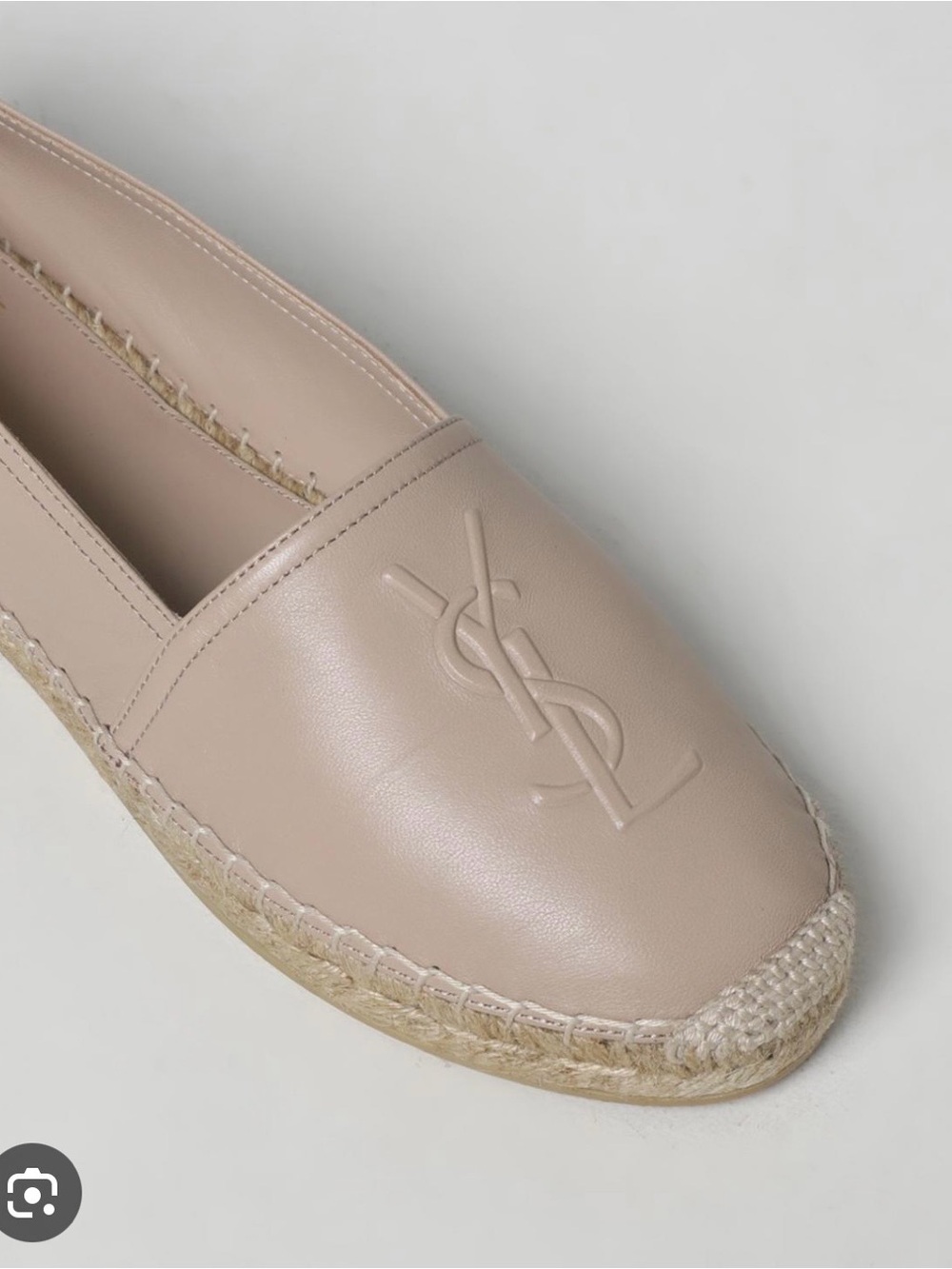 YSL Cassendre Beige/ Light Pink Leather Espadrille Loafer